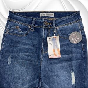 YMI Women’s 5 (juniors) WANNA BETTA BUTT High Rise Crop Blue Jeans